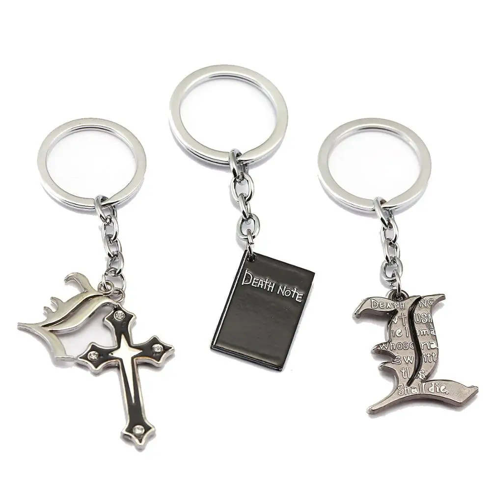 Death Note Keychain Anime Key Chain Black Book Key Ring Holder Pendant Chaveiro Jewelry for gift