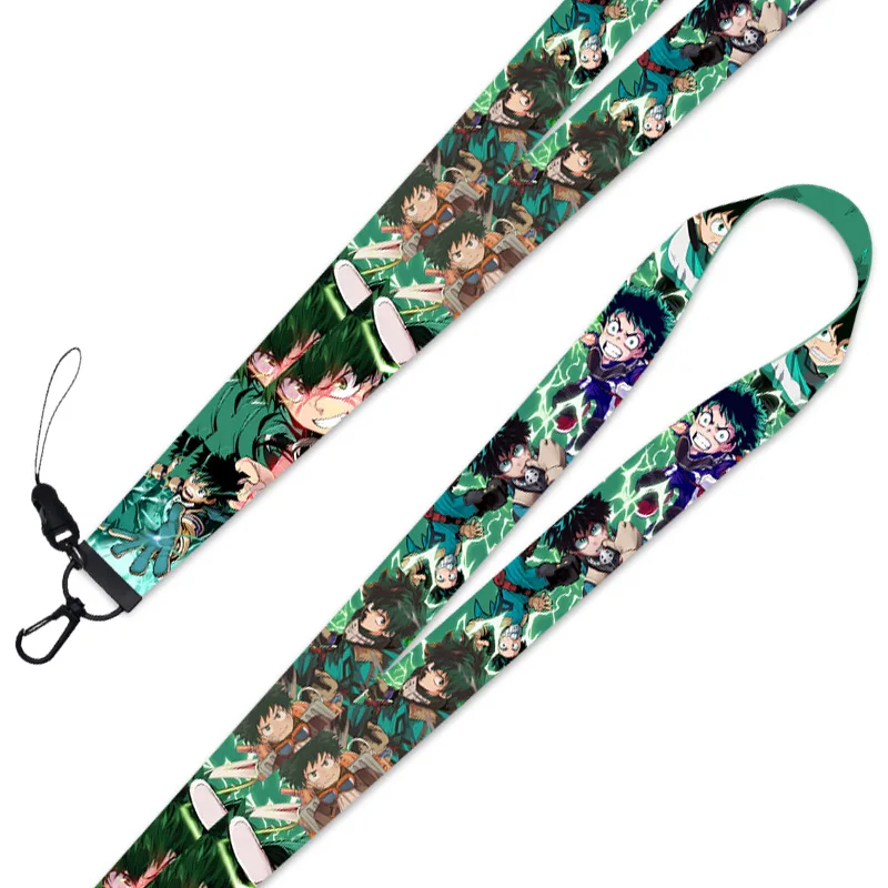 Anime Boku No My Hero Academia Shoto Keyring Lanyard Streamer Bag Pendant Neck Strap for ID Badge Phone Holder Cosplay Xmas Gift | Украшения