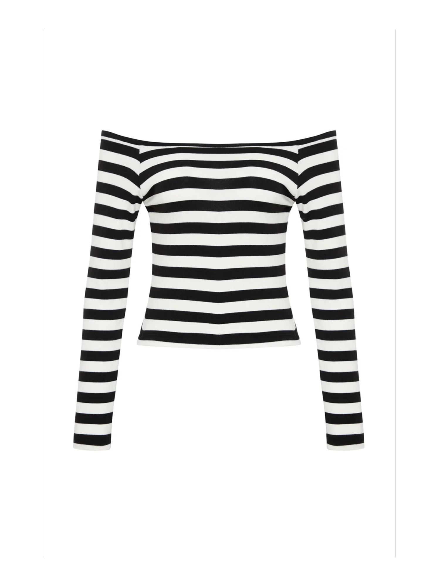 Trendyol TYZA Женская блузка в полоску Повседневная облегающая рубашка с открытыми