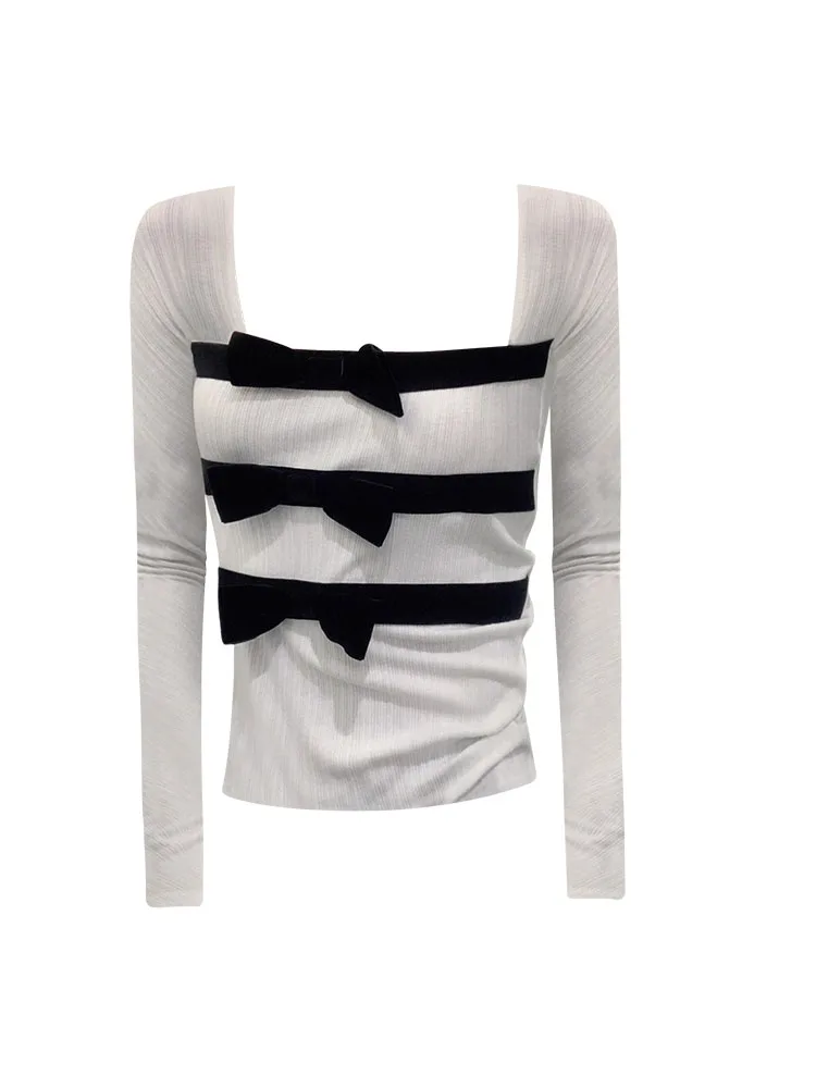 Женские винтажные футболки в Корейском стиле 1920-х годов с квадратным вырезом