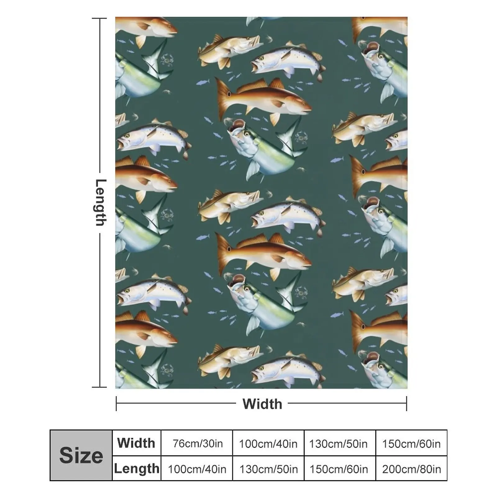 Mary Tracy — Тарпон Снук крапчатая форель и красная барабанная плоская одеяло для