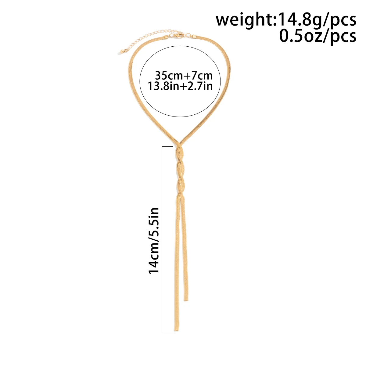 Женское длинное ожерелье Ingemark Kpop регулируемое ожерелье-чокер с плоской змеиной