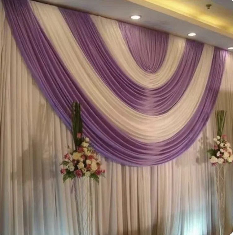 Романтические свадебные занавески 3*6 м/3*3 м с фиолетовыми и белыми swags вечерние