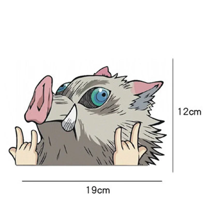 

Забавная аниме наклейка на автомобиль Inosuke Zenitsu Nezuko аниме Водонепроницаемая Светоотражающая Милая наклейка на бампер автомобиля Наклейка Косплей Костюм