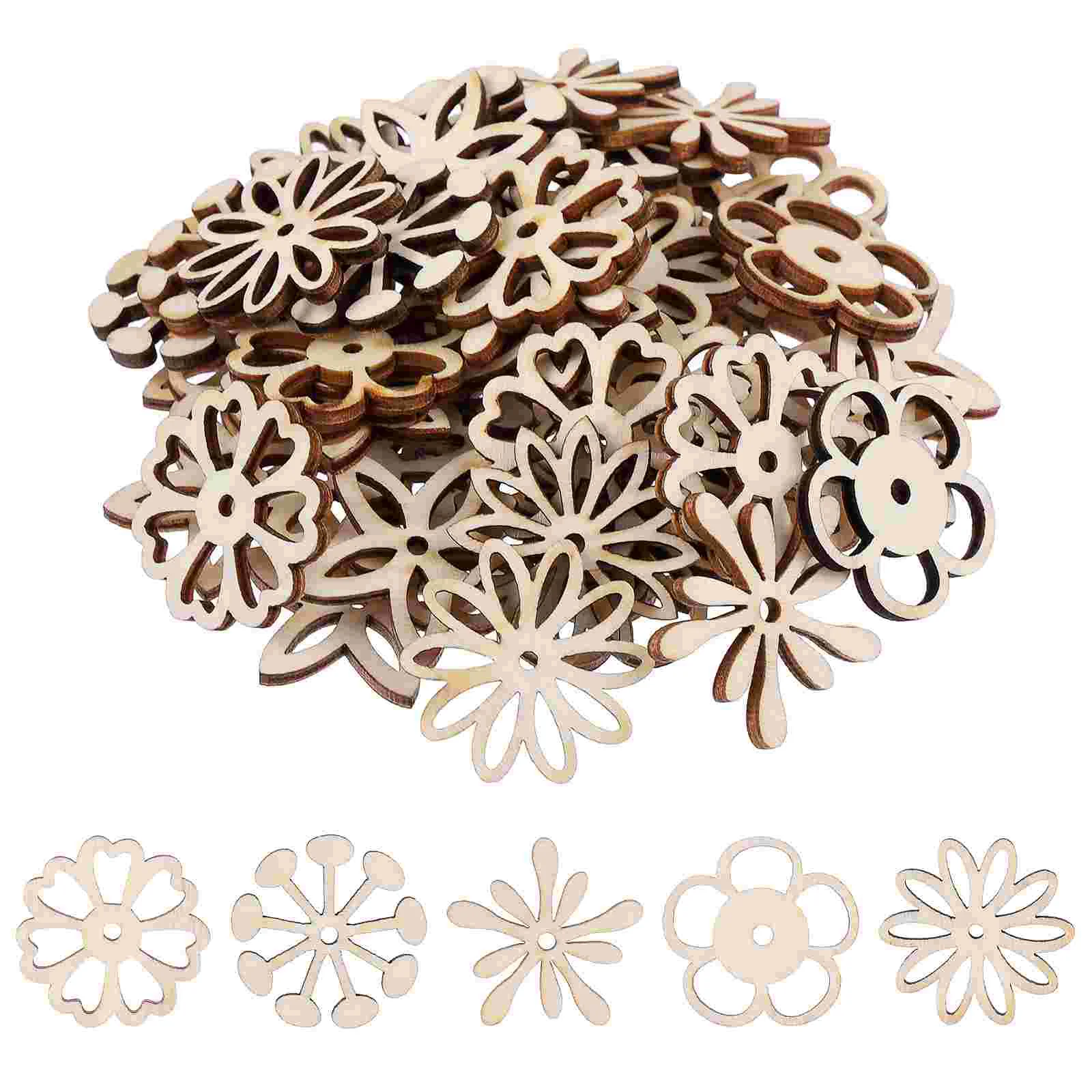 

Wooden Chip Hanging Flower Wood Shaped Unfinished Decoration Diy Craft Cutouts Ornaments Slice Tags Gift Drawing Blank Pendant