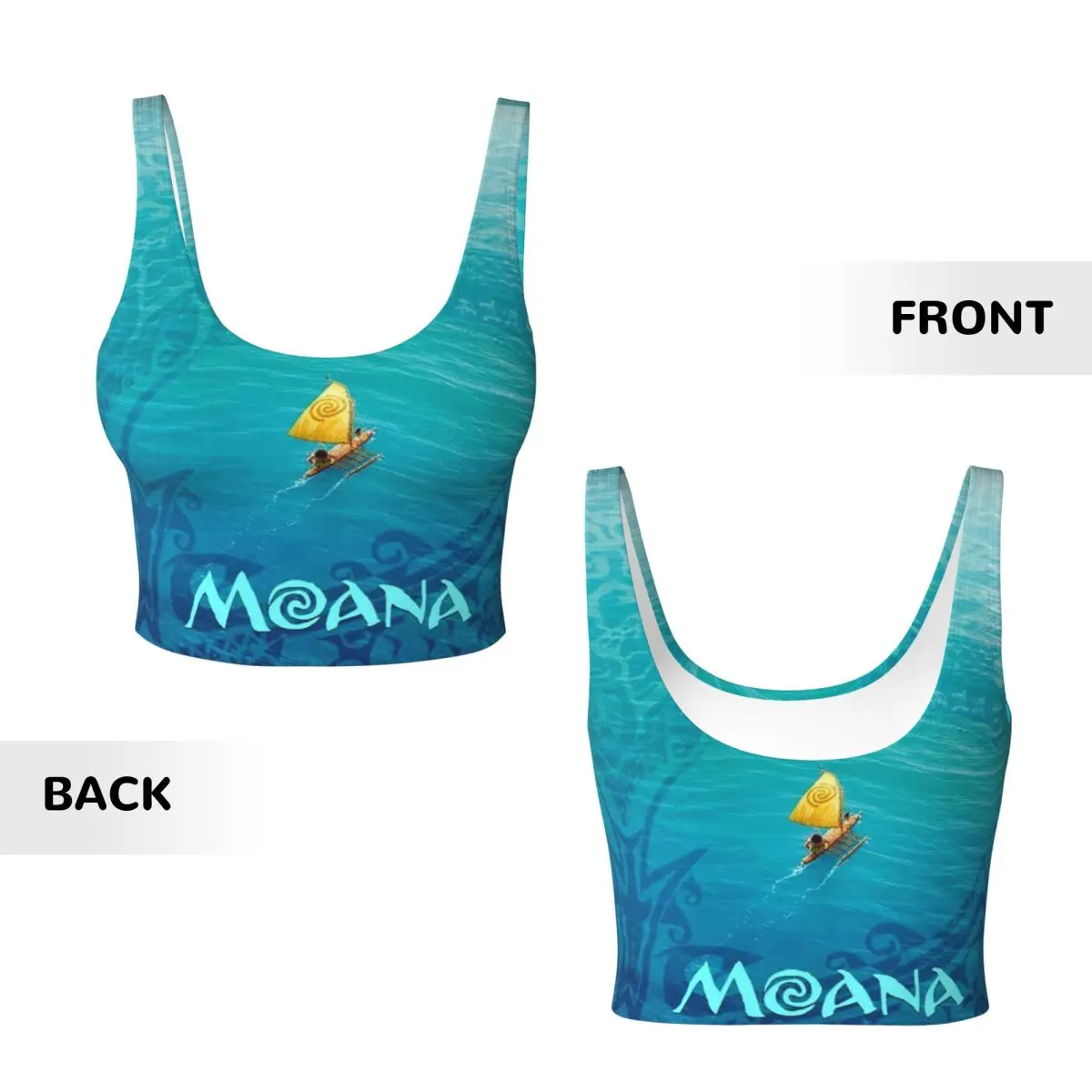 Женские спортивные бюстгальтеры на заказ в стиле Моаны ударные кроп-топы для