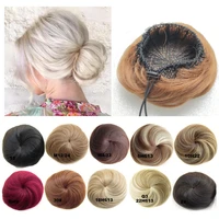 jeedou synthetic straight hair chignon round spherical updos clip on hair bun donut roller light brown color hairpieces