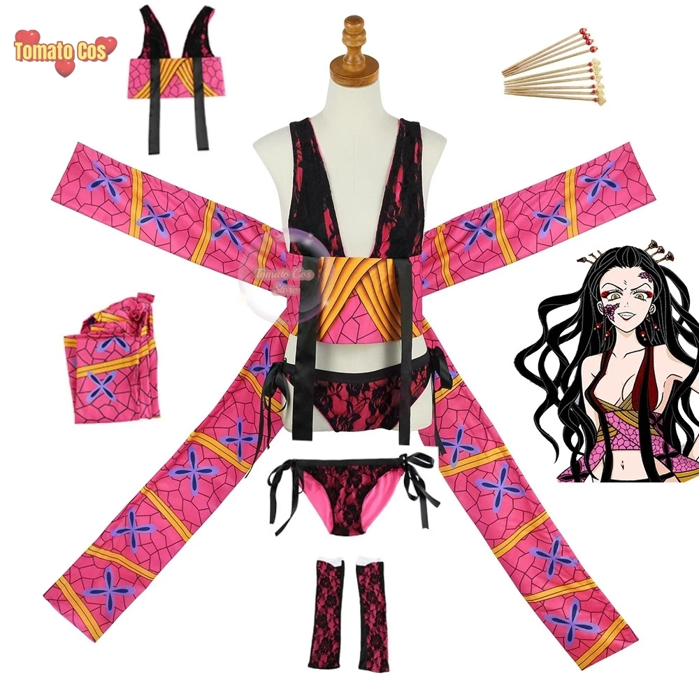 Парик для косплея по мотивам аниме рассекающий демонов пикантное кимоно с