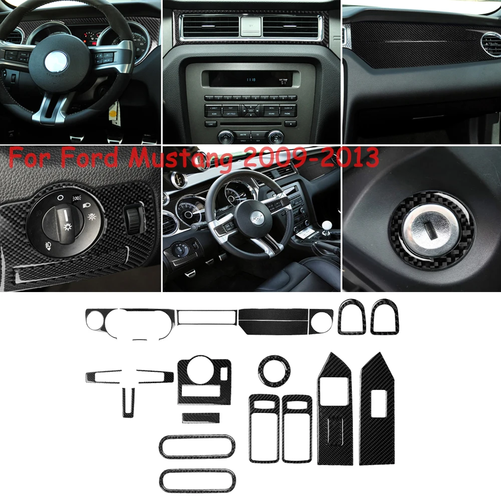 

Для FORD MUSTANG 2009 2010 2011 2012 2013 полный комплект внутренней отделки из углеродного волокна, наклейка на крышку салона автомобиля, детали интерьера