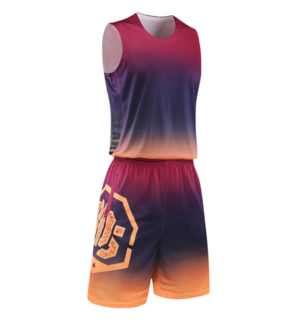 Men Youth Sports Basketball Set Summer New Quick Drying Breathable Short Sleeve T-Shirt University Basketball Team Jersey 2023