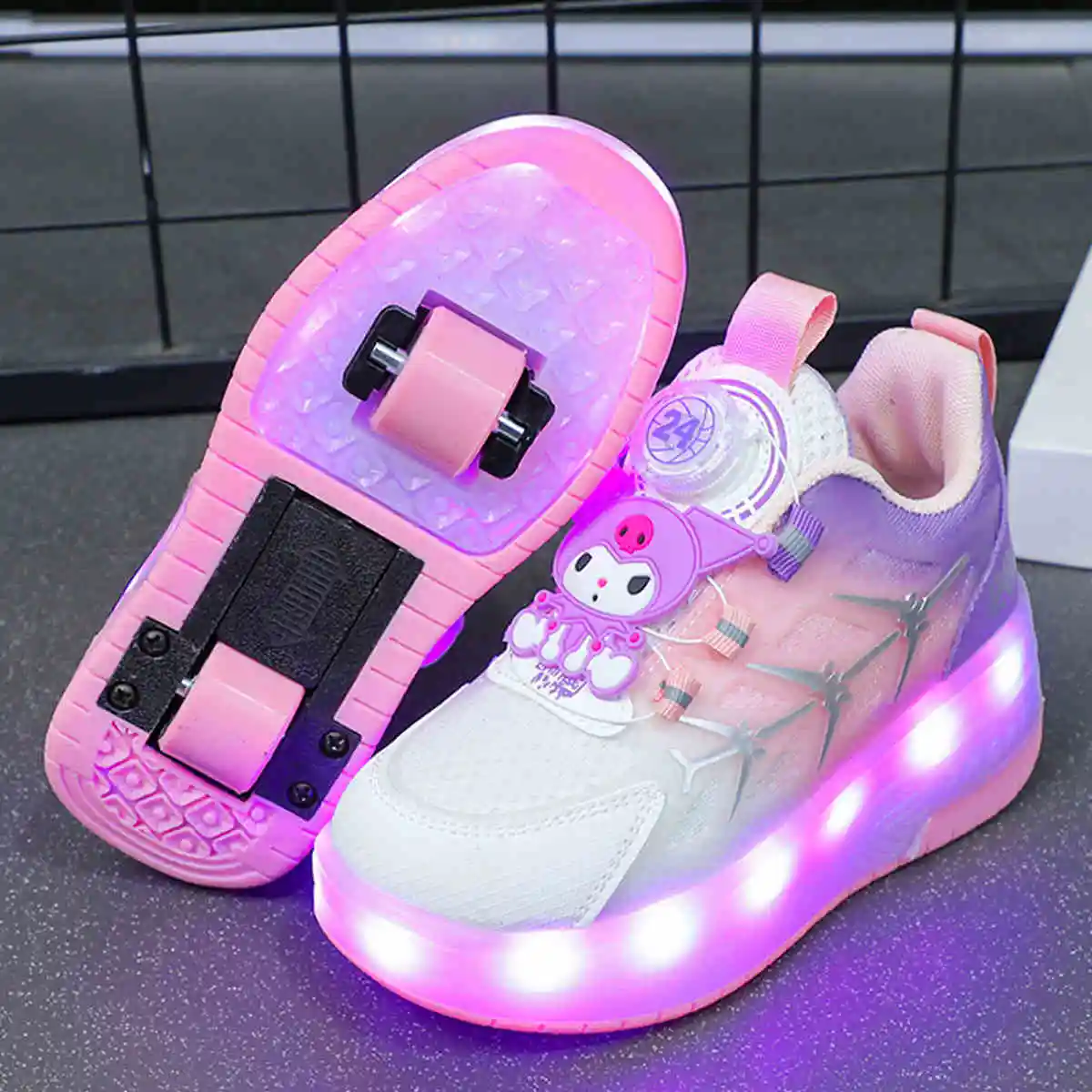 Новая горячая распродажа Hello Kitty Sanrio Kuromi Stitch Heelys Child Cutes Роликовые коньки