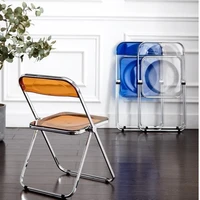 transparent dining chairs folding living room chair metal galvanized kitchen chair durable durable soft chair with backrest