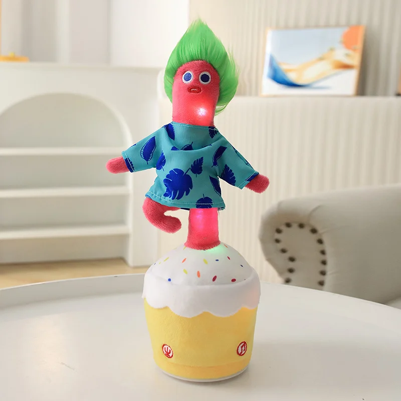 

1 шт. 36 см Симпатичная сосиска никто плюшевые игрушки электрические пения танцевальные куклы могут записывать круг светящиеся игрушки для м...