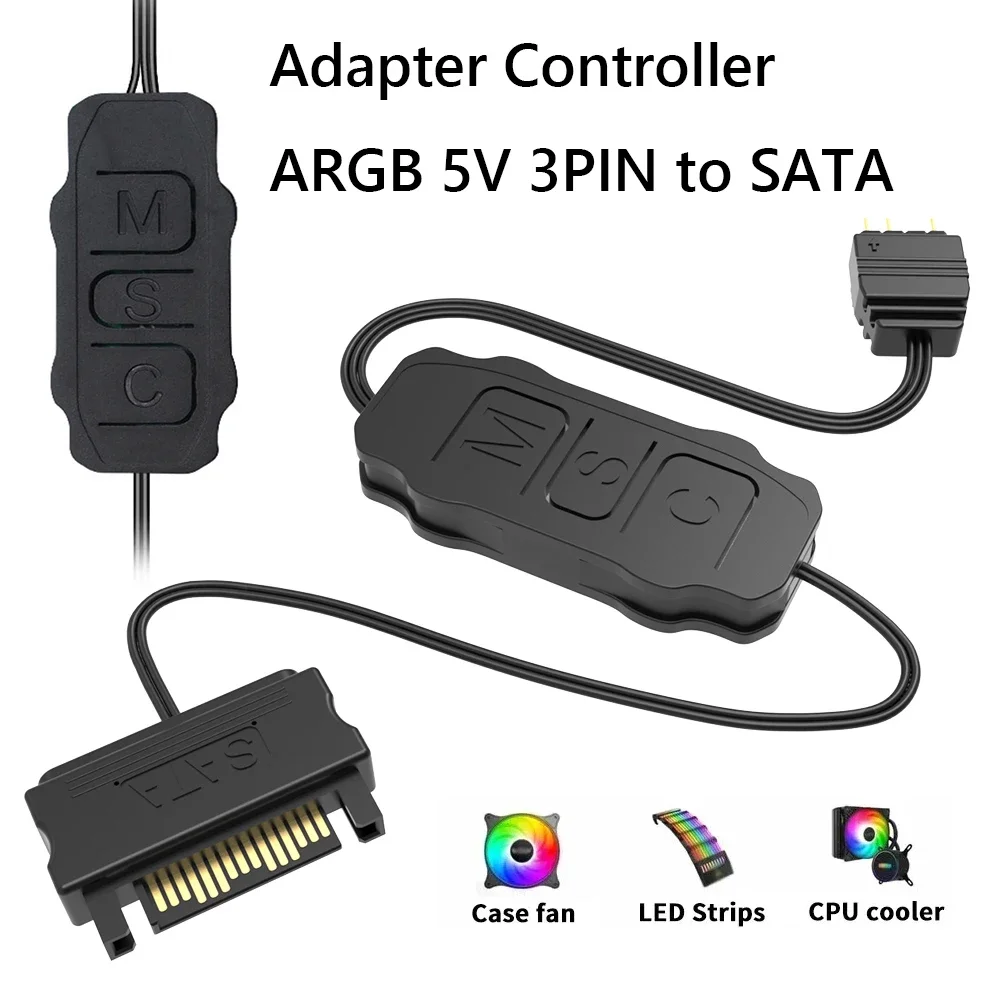 Контроллер ARGB 5 В 3 контакта на SATA блок питания мини-контроллер RGB концентратор для