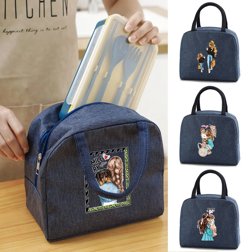 

Portable Lunch Bag Insulated Cooler Canvas Bag dinner Handbag Thermal Food Picnic Lunch Bag for Women men Girl Kids Children