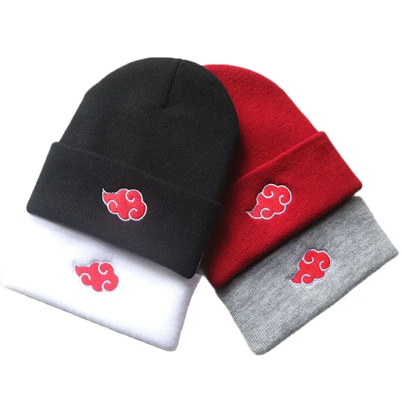 

Naruto cartoon imprint autumn and winter auspicious clouds knitted hat Naruto Sasuke woolen hat anime warm hat Christmas gift
