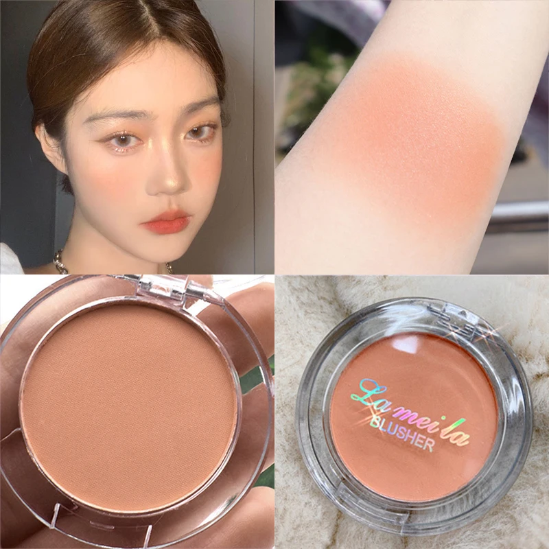 

6 Colors Single Blush Palette Face Cream Concealer Foundation Powder Waterproof Lasting Face Rouge Powder Natural Peach Blusher