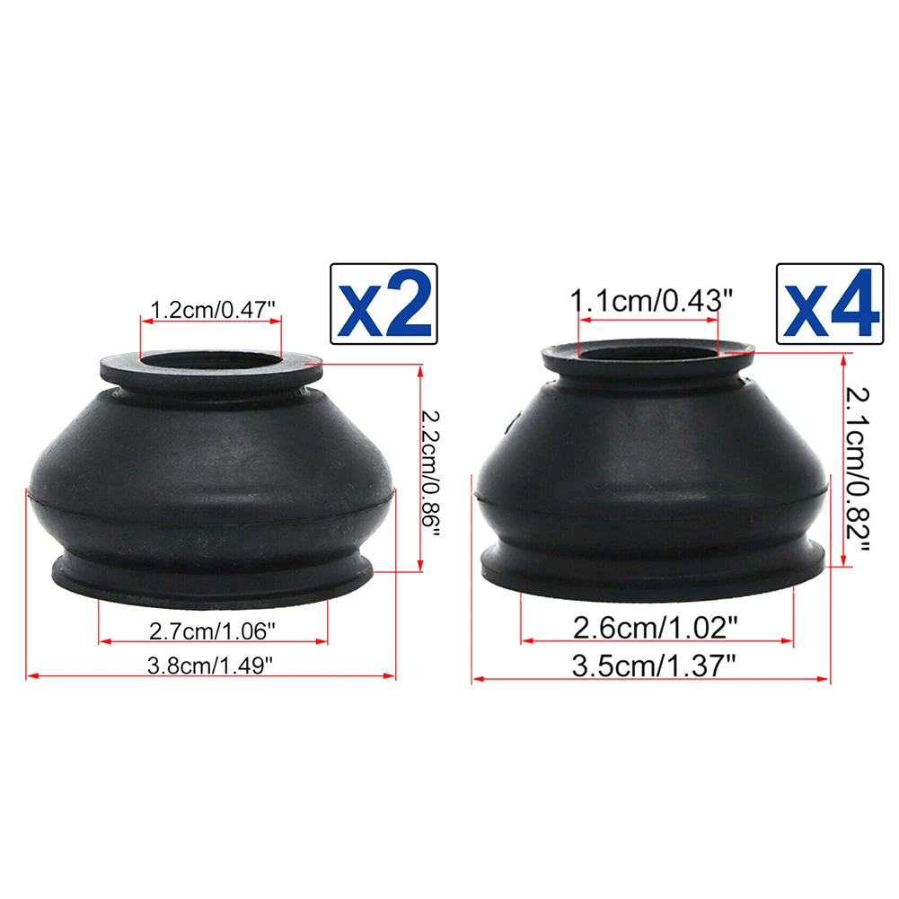 

6pcs Universal HQ Rubber Tie Rod End Ball Joint Dust Boots Dust Cover Boot Gaiters Auto Repair Accessories