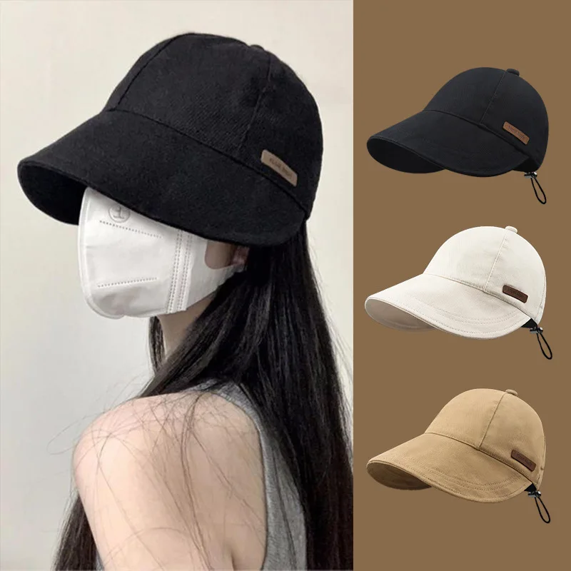 

Women's Foldable Sunhat Summer Outdoor Beach Fisherman Hat Sunscreen UV Protection Cap Adjustable Cotton Wide Brim Bucket Caps