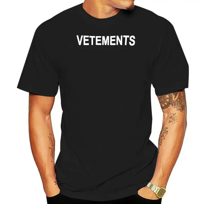 

New Top Summer Vetements Letter Print Men Short Sleeve T Shirt Hiphop Staff Fashion Casual Cotton Tee