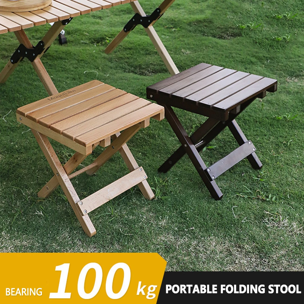 

Wood Chair Portable Foldable Outdoor Camping Fishing BBQ Chair Bench Stool