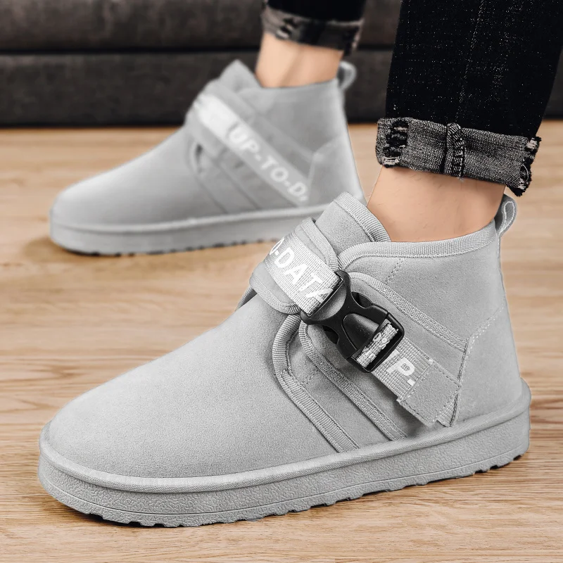 

2022 Men Winter Snow Boots Warm Flat Shoes Fur with Slip on Suede Boot Low Lightweight Sneakers Designer Fashion Ankle Boot High
