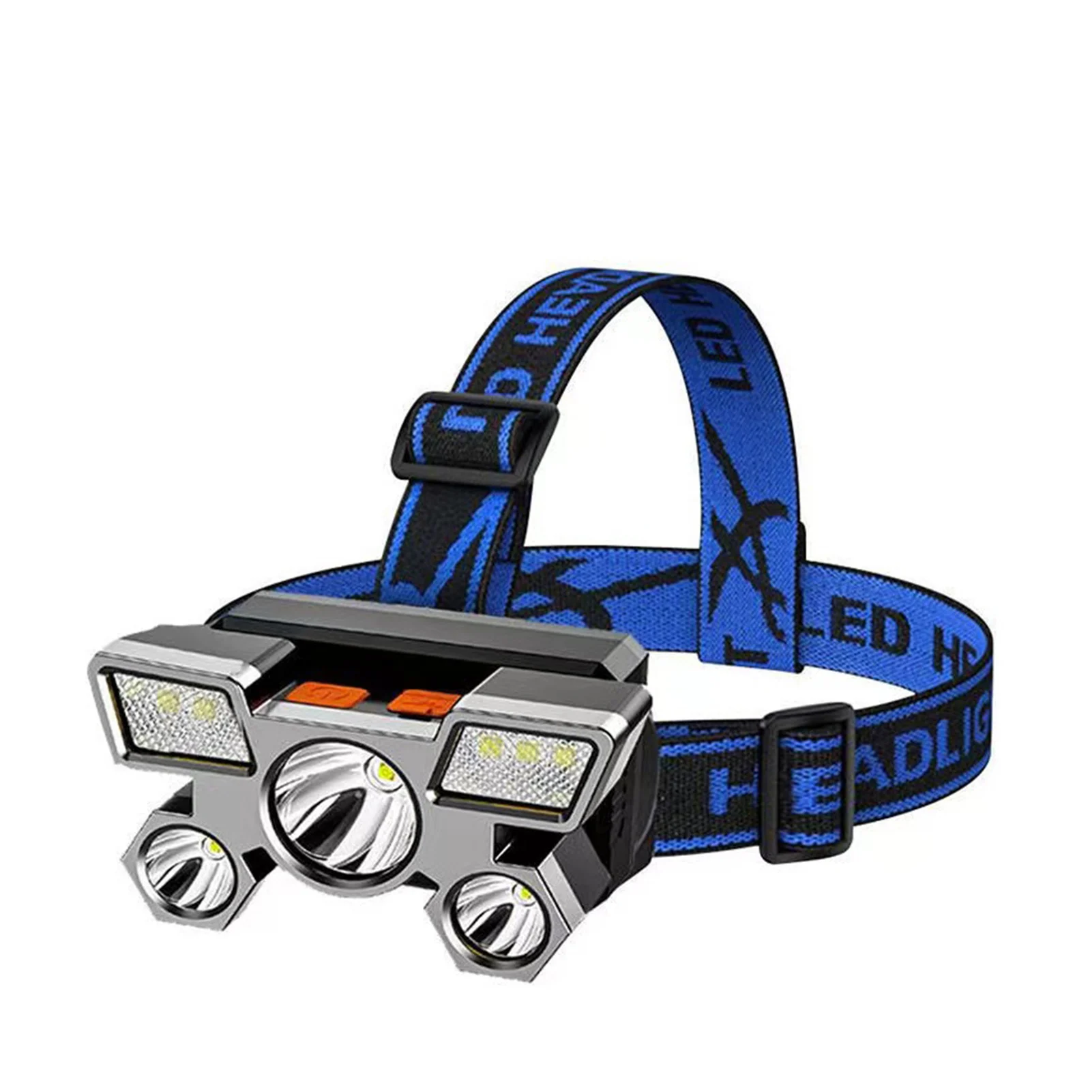 

5-Head Led Camping 4 Lighting Modes Outdoor Fishing Cycling Head Lamp BBQ USB Rechargeable Hiking Flashlight Mine Super Bright