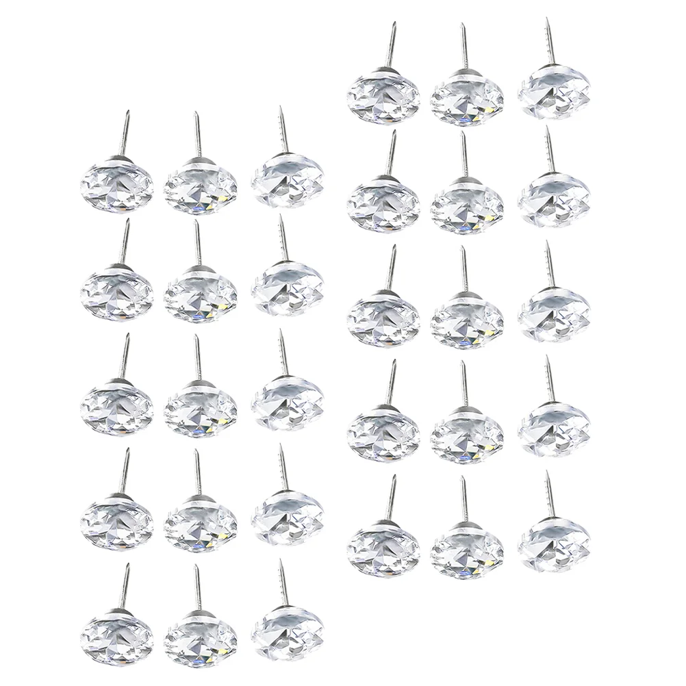 

Upholstery Tacks Crystal Decorative Furniture Buttons Nails Sofa Studspush Nailtack Silver Brads Sew Diamond Cardboard Button