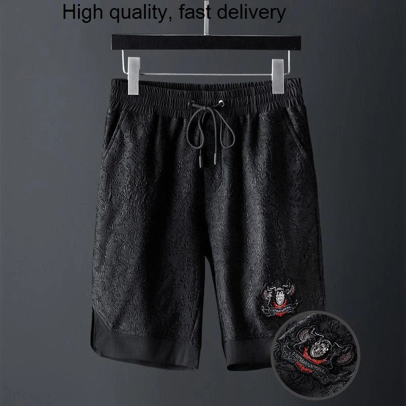 

Мужские шорты с блестками и вышивкой, летние свободные модные спортивные брюки оверсайз 2023, роскошные повседневные брюки высокого качества для