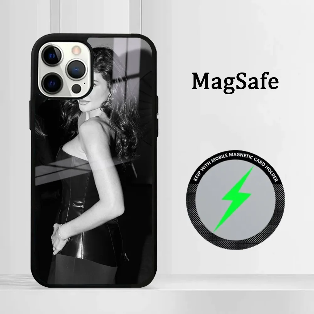 Чехол для телефона с рисунком звезды актера привлекательной девушки зеркальный