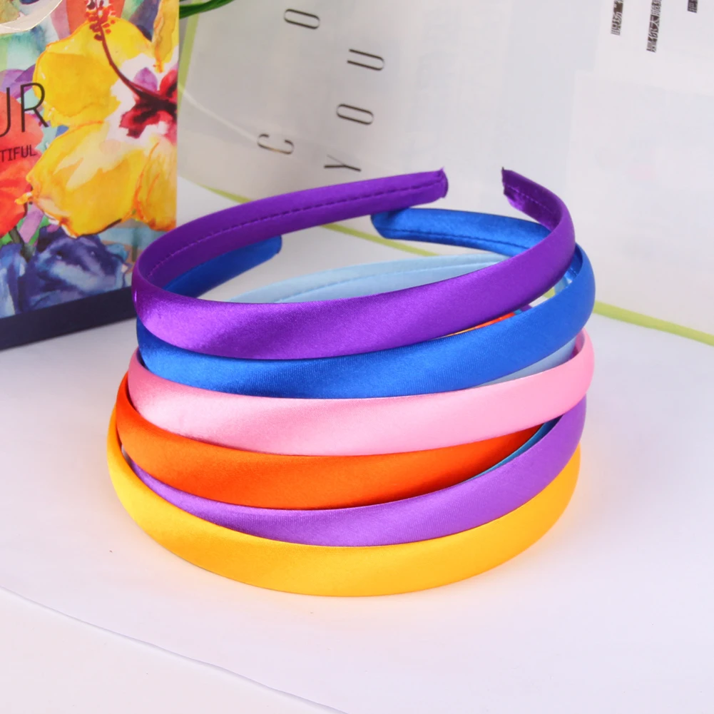 

2cm/0.79In Satin Headbands Wide Non-slip Headband for Women Gilrs Colorful Comfortable Hard DIY Craft Headbands Accessories Gift