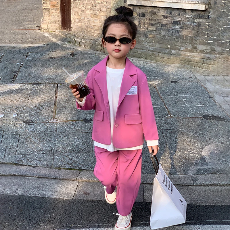 

2 шт./комплект, блейзер и брюки для девочек