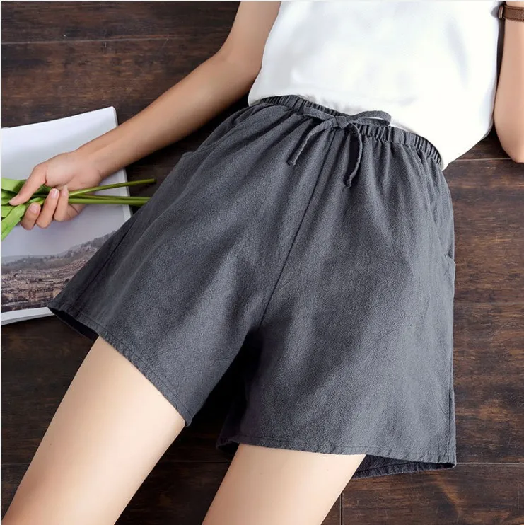 

Summer Woman Sweatpant Short Trouser Comfortable Linen Sweatpants Female Joggers Women