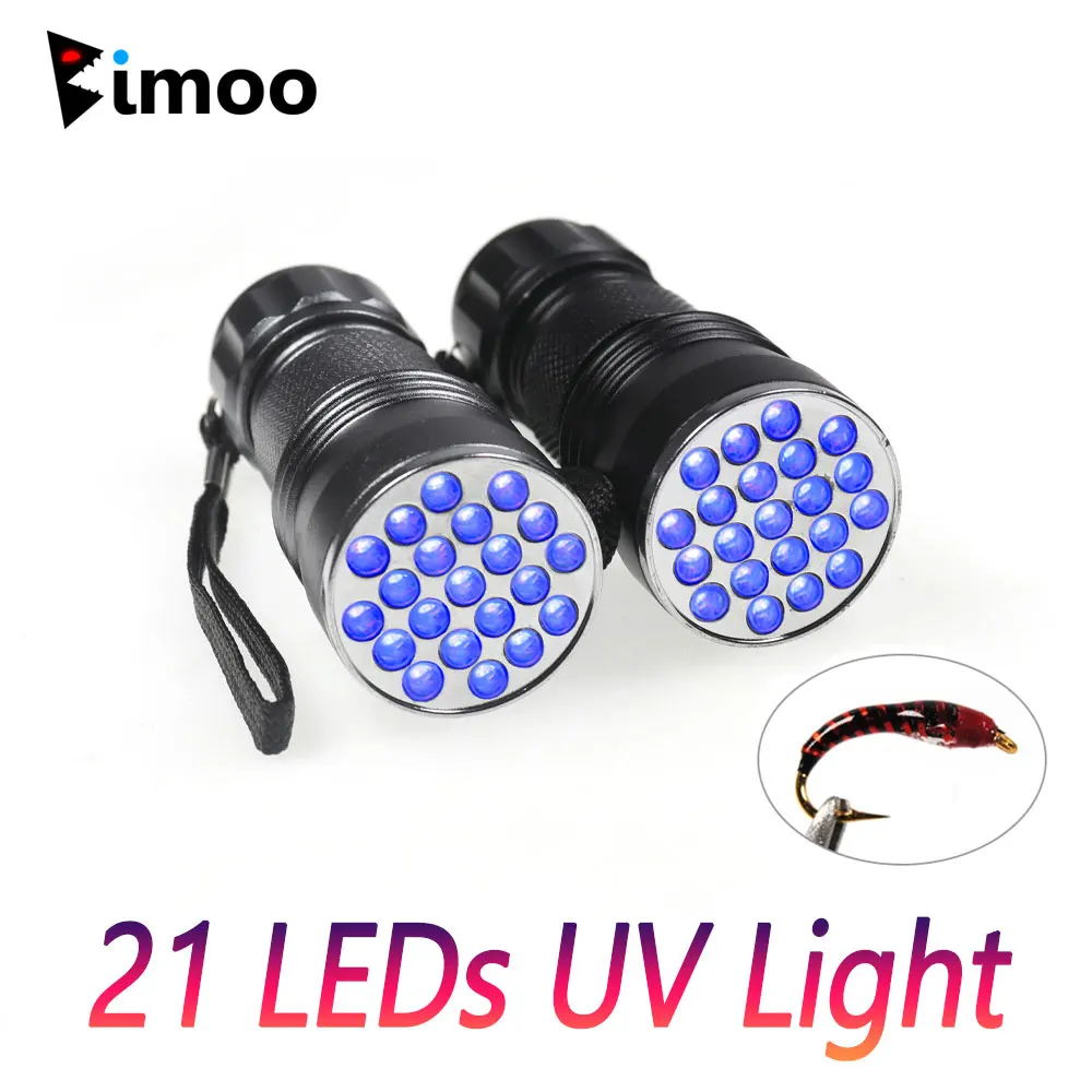 

Bimoo 21 LEDs UV Light Fishing Fly Tying Tool 365nm~410nm Mutifuction UV Curing Lamp Torch Nymph Buzzer Head Epoxy Curing Tool