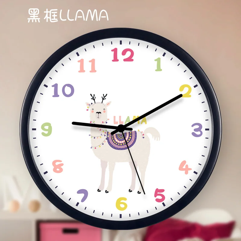 

Бесшумные металлические настенные часы для спальни, домашние, для гостиной, модные, минималистичные, милые Мультяшные часы для ребенка, нас...