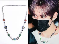 kpop new boys group stray kids leeknow tong same style flower necklace mens and womens hip hop jewelry accessories gifts felix