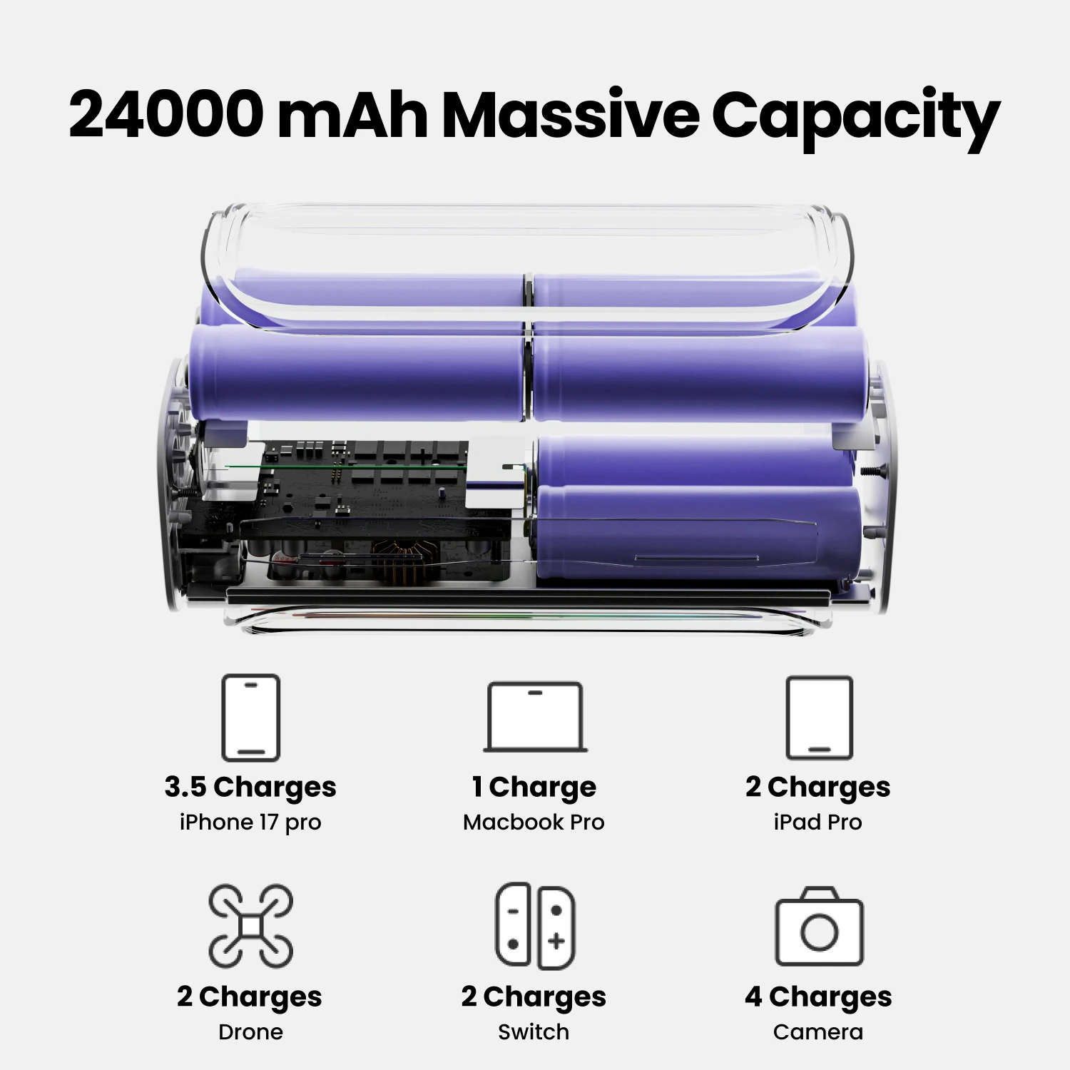 Фото SHARGEEK 300 300W с цифровым дисплеем + ICEMAG 3 Qi2.2 с активным охлаждением, магнитный двойной аккумулятор для iPhone и MacBook №4