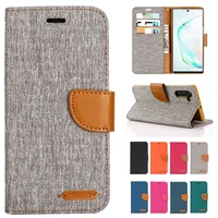denim mixed colors leather flip phone case for samsung galaxy s21 s20 s10 s9 s8 s7 s6 plus edge note 10 9 8 phone wallet case