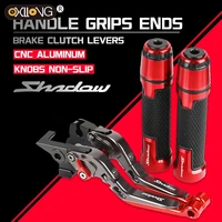 motorcycle cnc brake clutch levers handlebar knobs handle hand grip ends for honda vt750 phantom 2009 2010 2011 2012 2013 2017