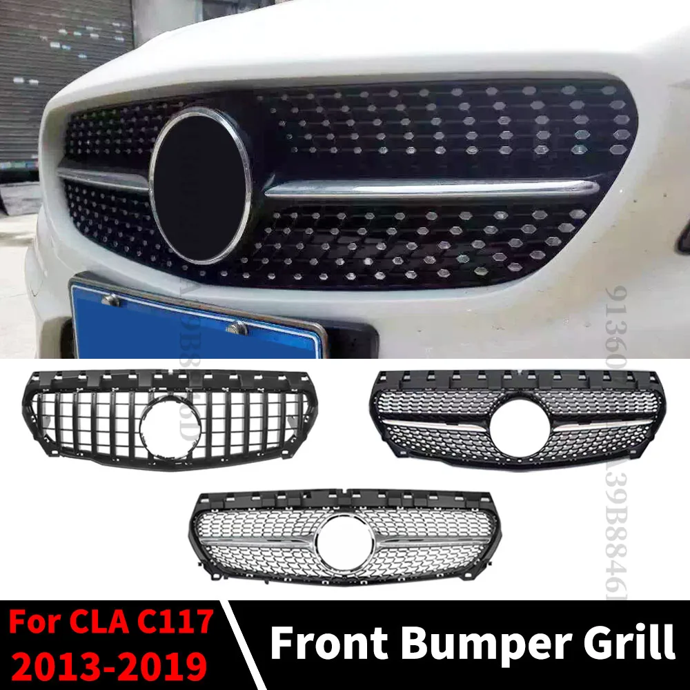 Facelift тюнинг передняя решетка бампер Гриль GT Алмазная сетка для Mercedes Benz CLA C117 W117 C118
