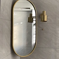 large bathroom mirror makeup shower shaving bath aesthetic long mirror anti fog oval wall mounted espejo pared bathroom decor