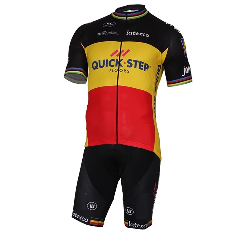 

QUICK STEP 2020 Team racing kit short sleeve Jersey and bib shorts MTB road bike shirt cycling wear Pro quality cycling clothing