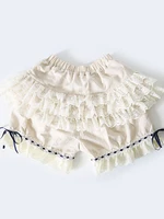 girls white sweet school students lace bow cotton lolita shorts for summer