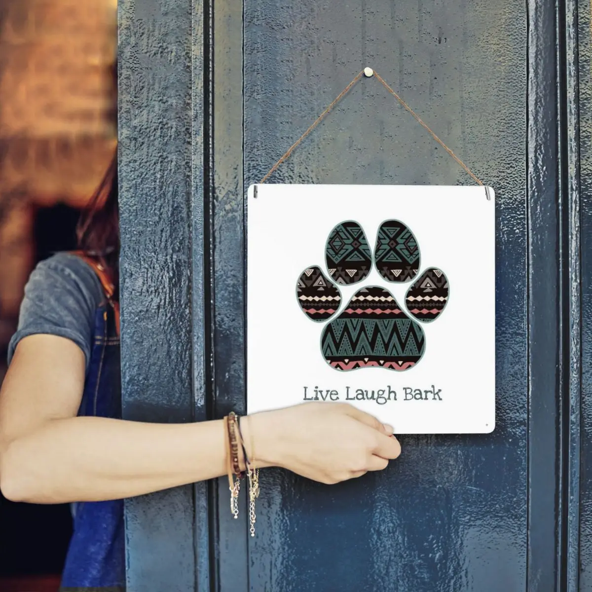 

Металлическая жестяная вывеска в форме лая, 30x30 см