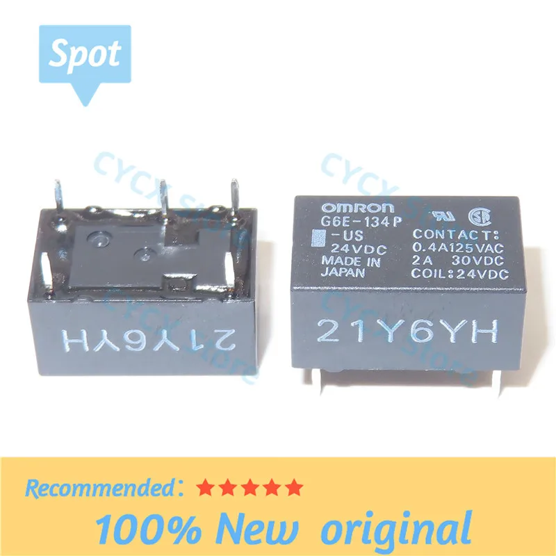 

New Authentic Original Japan OMRON Single Relay G6E-134P-US-5VDC 12VDC 24VDC DC12V 24V 5V 2A 5PIN