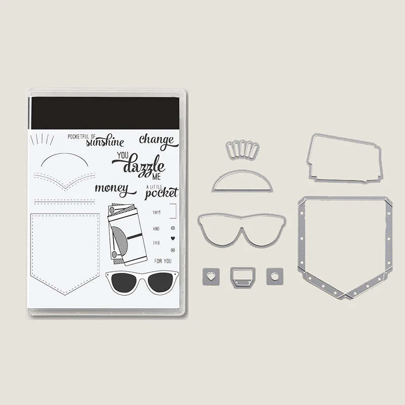 

New Arrival Pocket 2022 Metal Cutting Dies and Clear Stamps DIY Scrapbooking Card Paper Crafts Making Photo Album Decor