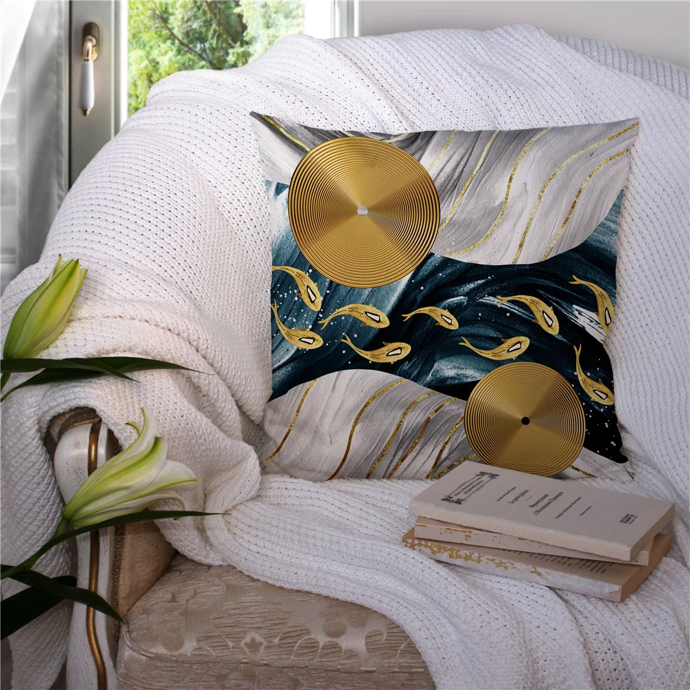 

Чехол для подушки под заказ с золотистой серебристой мраморной текстурой, наволочка для подушки, домашний декор, чехол для спинки сиденья а...