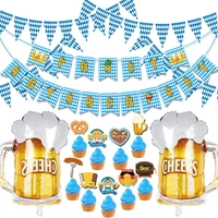 oktoberfest festival decorations bavarian beer festival set beer party supplies blue white banners birthday party