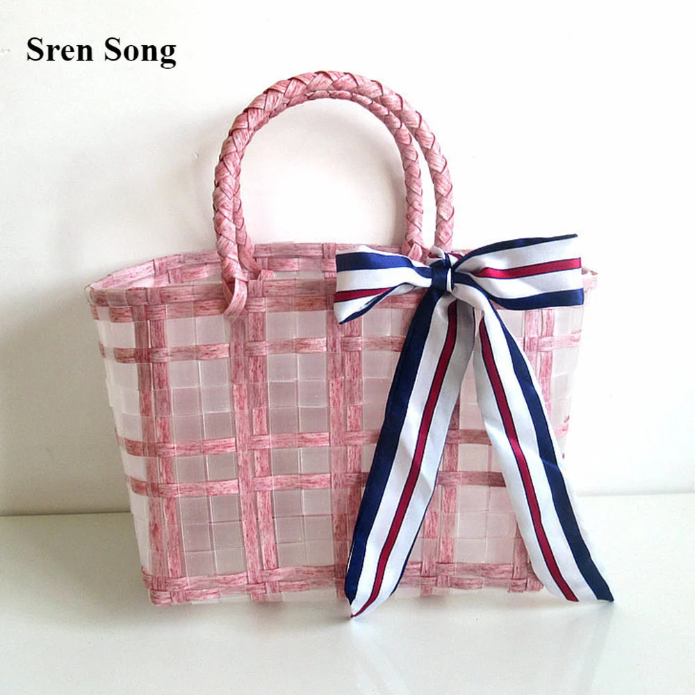 

Женская прозрачная плетеная Сумка через плечо, модная корзина для овощей, сумки, новинка 2022, шелковый шарф с декоративной плетеной корзиной