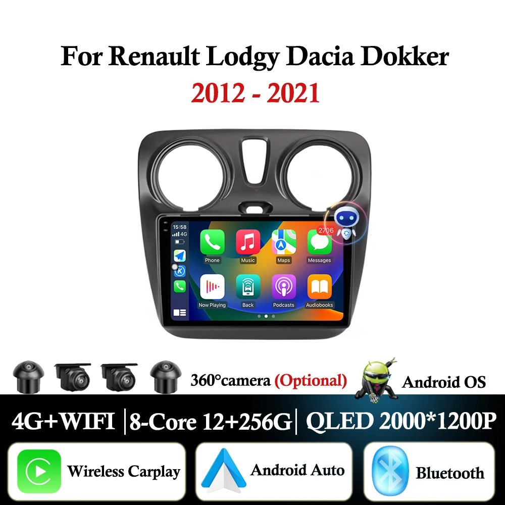 Android авто автомобильный радиоприемник мультимедийный плеер для Renault Lodgy Dacia Dokker 2012